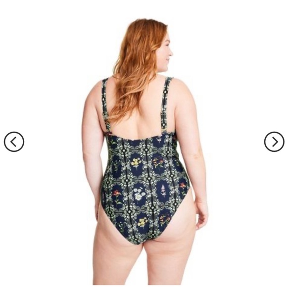 Dainty Floral Tile Print Cheeky One Piece Swimsuit - Agua Bendita x Target - Picture 2 of 5